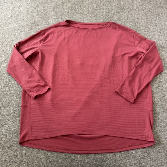 Lululemon Back in Action Long Sleeve Shirt Top Womens Size 10 Boat Neck Relaxed - Picture 1 of 4